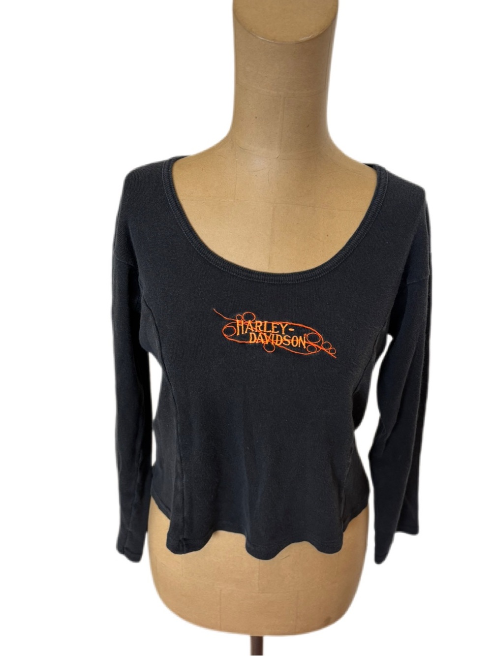 Harley Davidson  Long Sleeve Cropped Tshirt Greeley Co Size Small